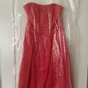 David’s Bridal Cotton sateen short strapless ruched dress